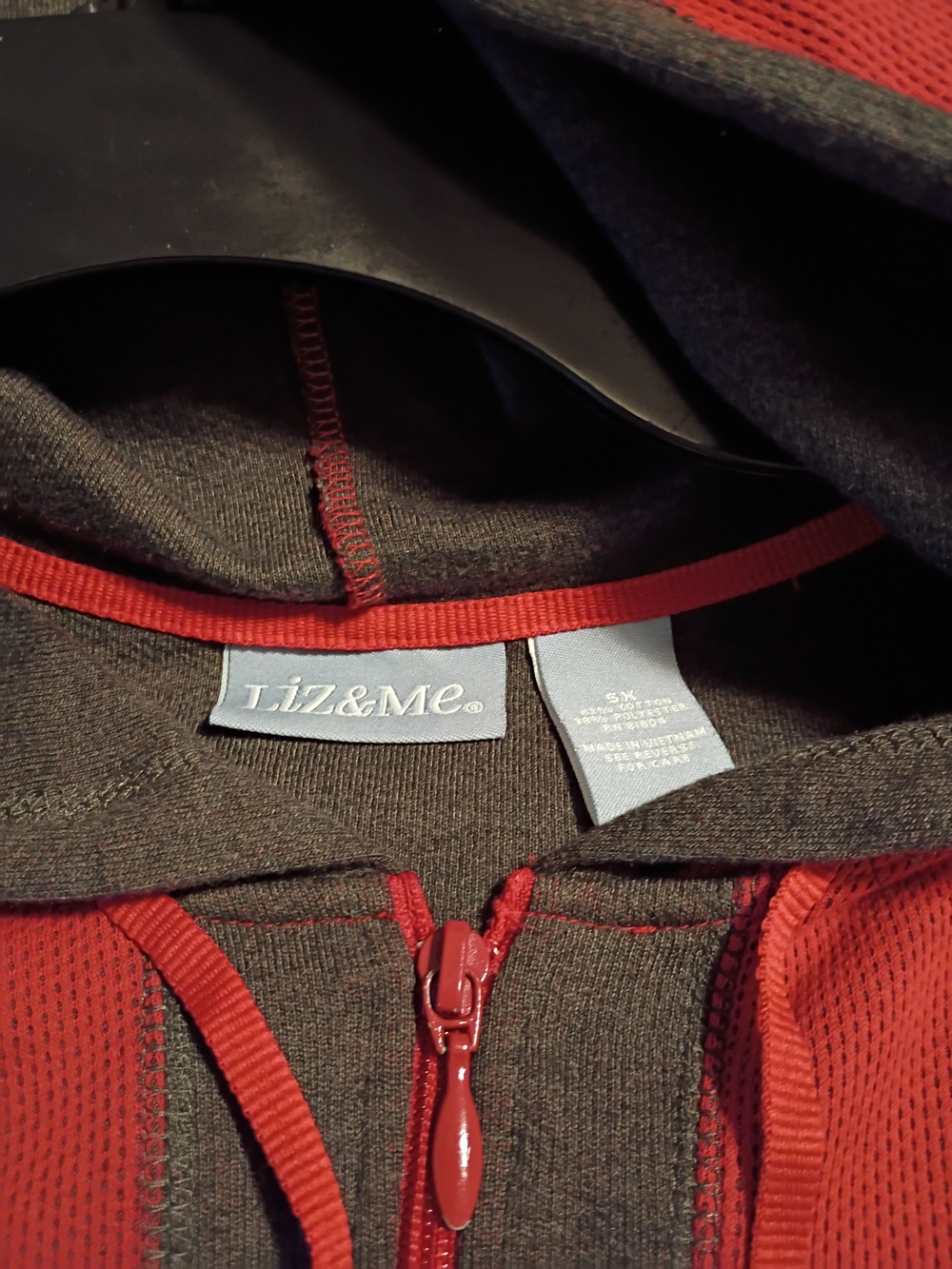 Liz & Me Men's Red and Gray Hooded Jacket